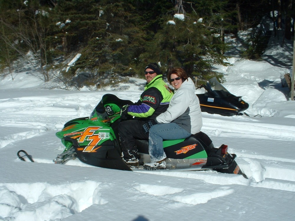 Snowmobiling on the lake