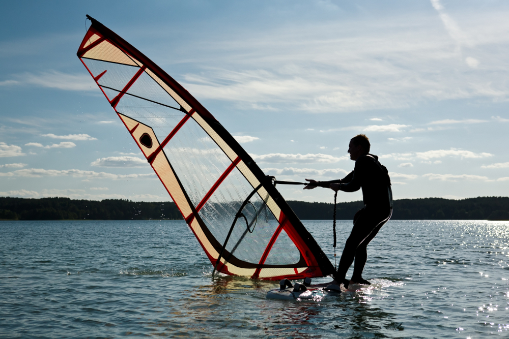 Windsurfing can be a lot of fun.
